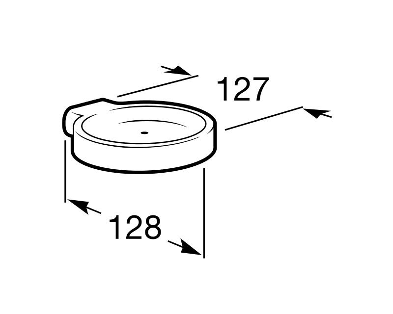 Medidas de la jabonera de pared 128 x 127 HOTELS - ROCA